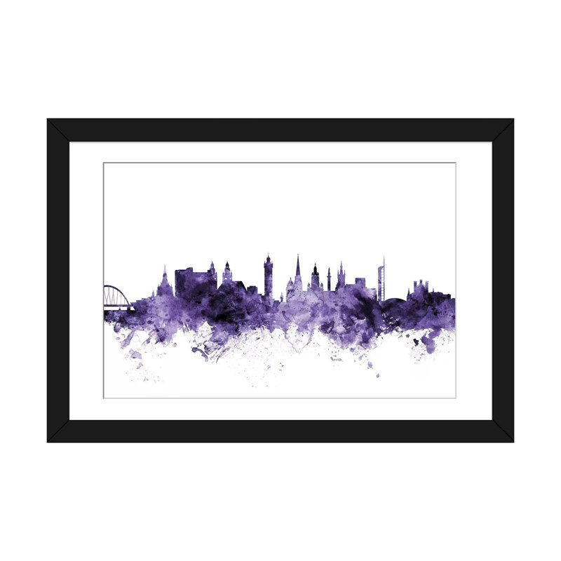 «Glasgow, Écosse» par Michael Tompsett, impression sur toile tendue, H 16 po x l 24 po x P 1 po, Papier d'art encadré noir