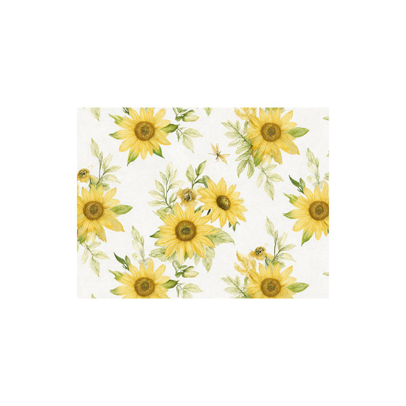 Nappe en forme de tournesol aquarelle pour salle à manger, rectangulaire, L 60 x l 86
