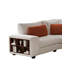 Canapé d'angle modulaire à trois places, casier à cadre en bois avec accoudoirs, style élégant et confortable