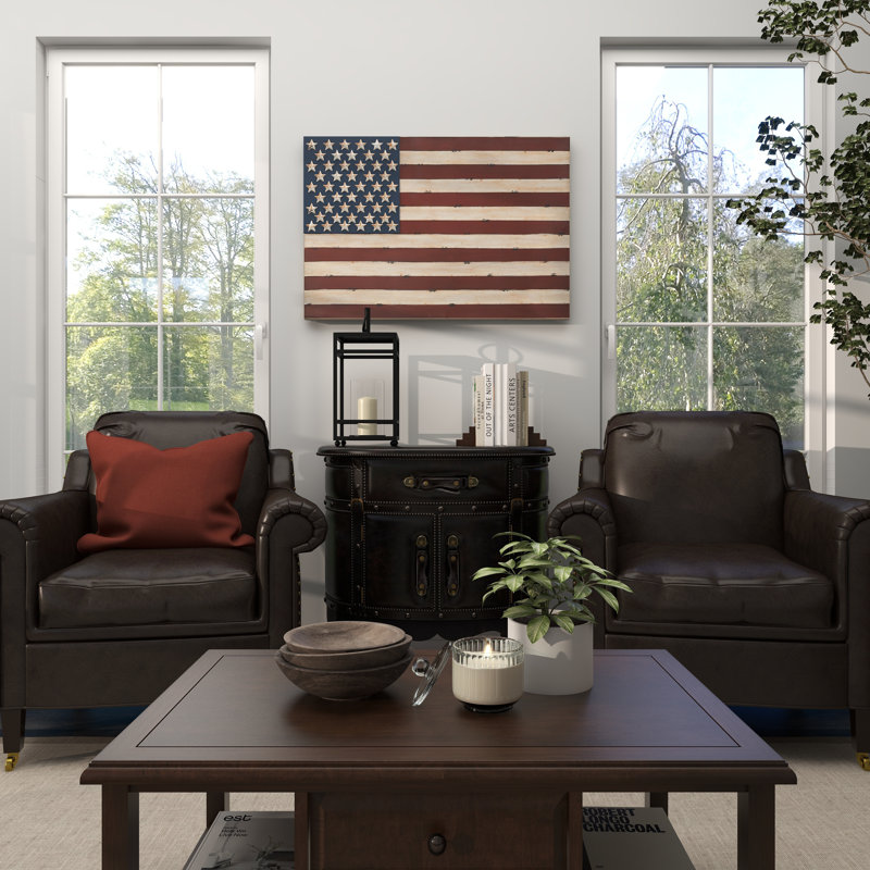 Décoration murale drapeau américain rétro, H 26 po x l 38 po