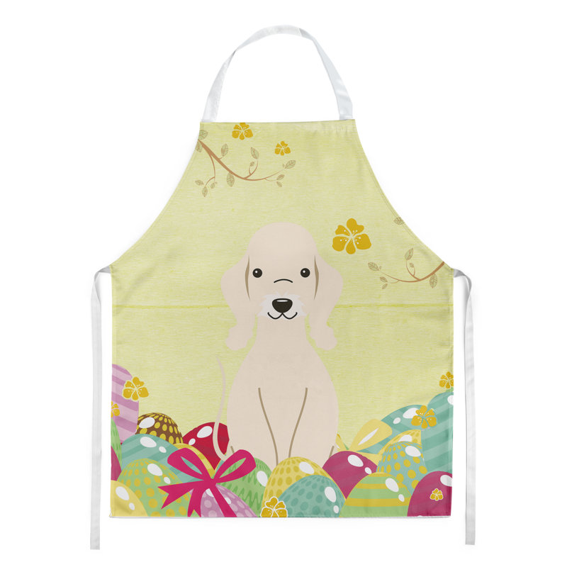 Tablier œufs de pâques, Jaune / crème, Bedlington terrier