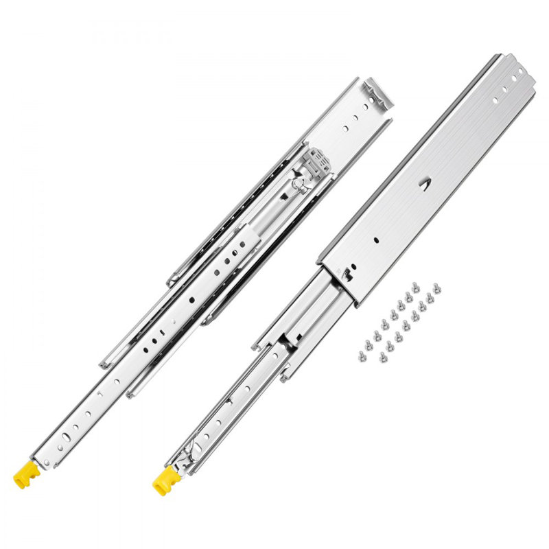 1 Pair Full Extension Drawer Slides 20 in, 500 lbs Load Capacity Locking Drawer Slides, Ball Bearing with Lock Side Mount Drawer Slide Rail