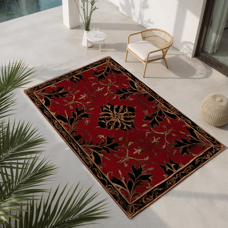 Tapis filigrane intérieur et extérieur Sunlit, Rectangulaire 3 pi x 5 pi