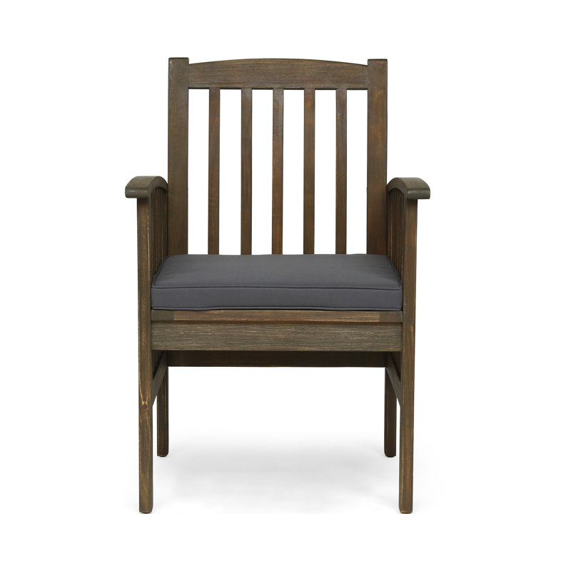 Chaise avec 2 coussins ACACIA, Gris foncé, Gris