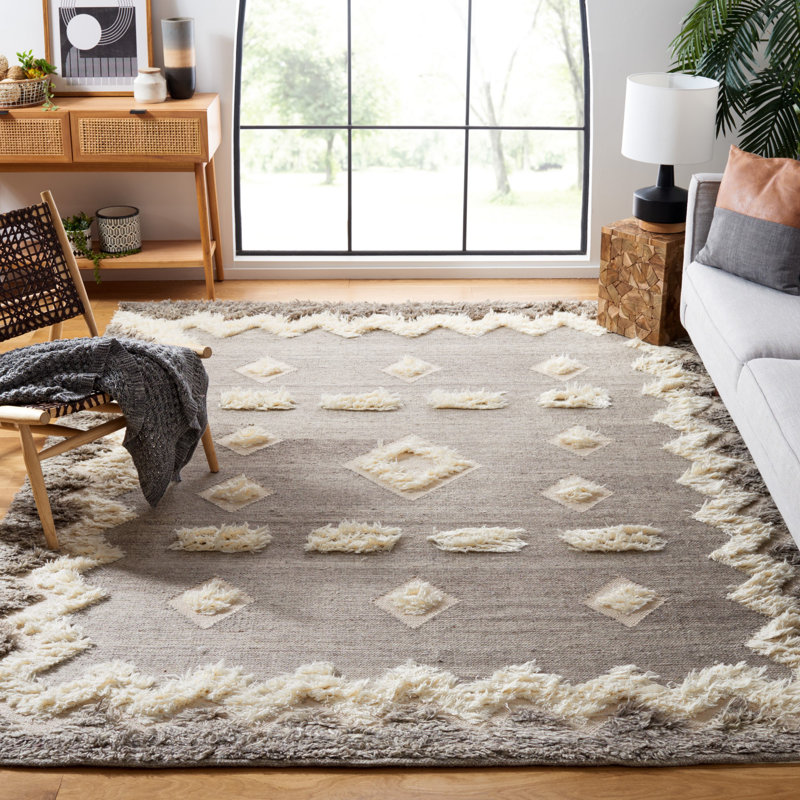 Tapis en laine tissé à la main Deaton, Rectangle 9 pi x 12 pi