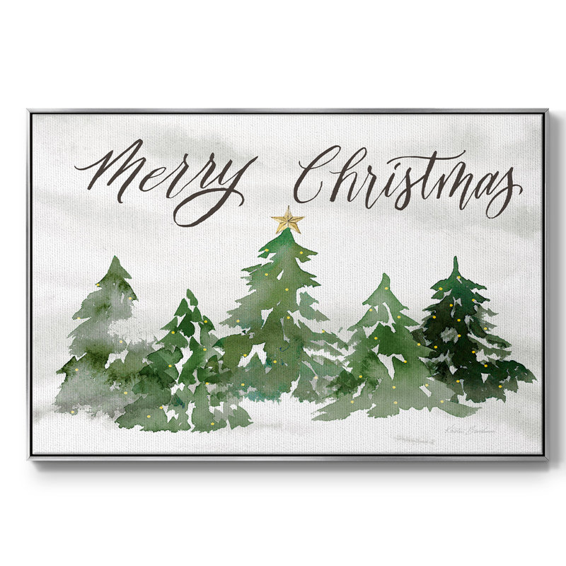 Merry Christmas - Toile tendue avec châssis, Argent, H 25 po x l 37 po x P 2 po