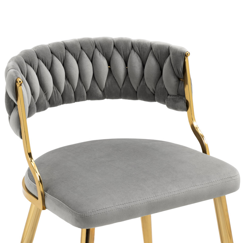 Ensemble de chaises de salle à manger en velours l 21,65 po Christal, Gris