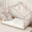 Lit plateforme simple en métal, rose-1493247285