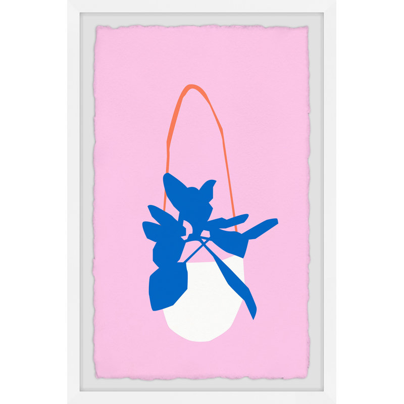 White Hanging Pot - Single Picture Frame Painting, 61cm H x 41cm W