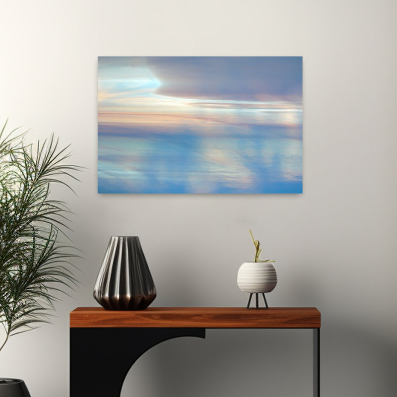 «Dappled Pink Horizon», art contemporain contemporain, H 16 po x l 24 po