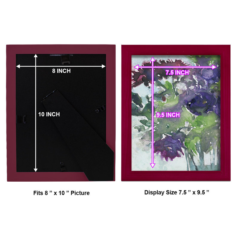«Florus Garden Wild Things I», impression encadrée sur papier, Rouge cerise, H 11 po x l 9 po x P 1 po