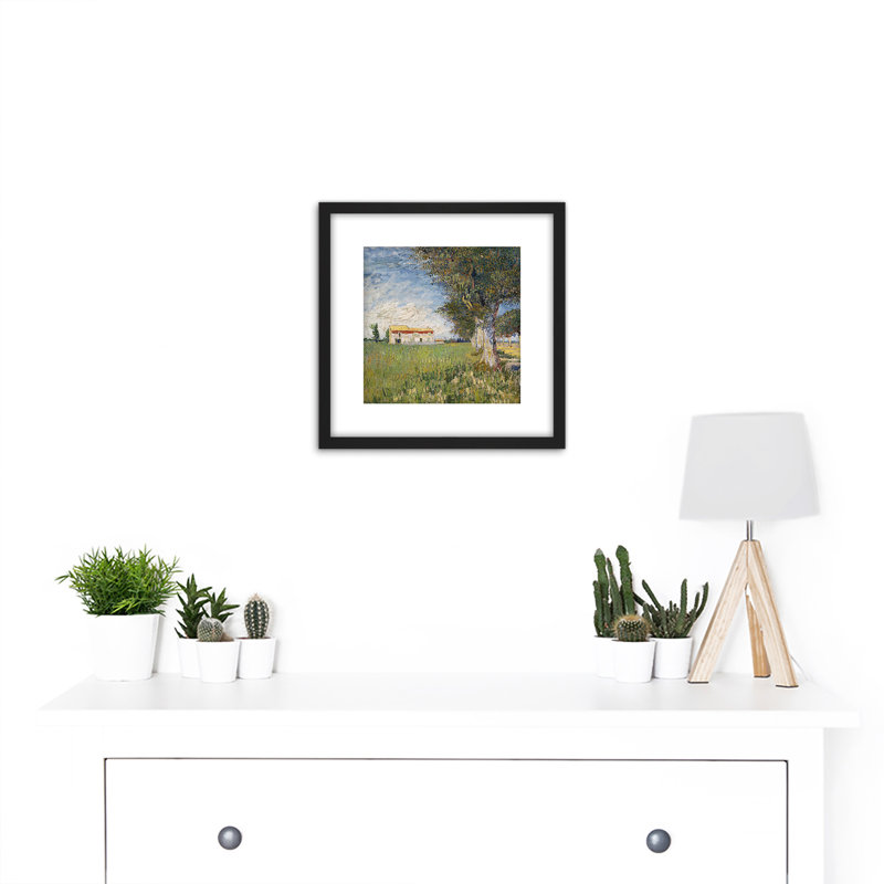 Vincent Van Gogh Boerderij In Een Korenveld by Vincent Van Gogh - Single Picture Frame Painting