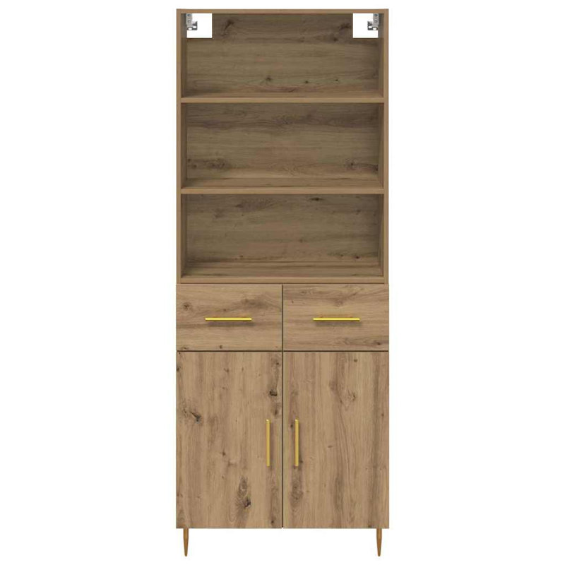  Highboard Old Wood 69.5 X 34 X 180 Cm Engineered Wood, Artisan Oak