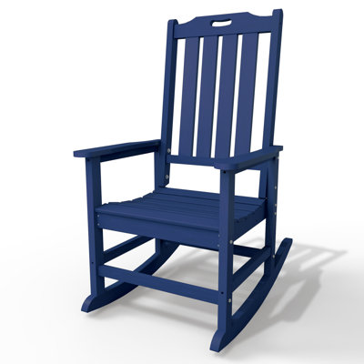 Outdoor All-weather HDPE Adirondack Rocker Chairs with Comfort High Backrest