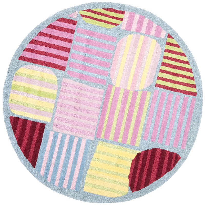 Kruetzen Kids Hand Tufted 80% Wool And 20% Cotton Rug, Round 6'