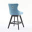 Tabourets de bar pivotants en velours avec décoration capitonnée à boutons et pieds en bois, garniture cloutée chromée, chaises de bar style loisirs, tabourets de bar, ensemble de 2-851014780