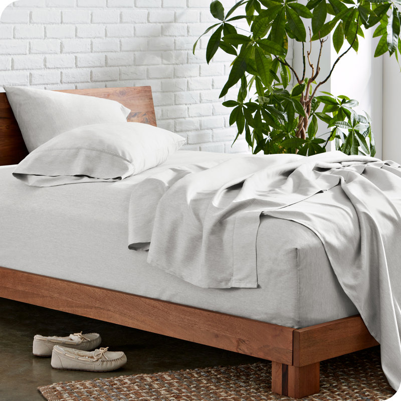 Ensemble de draps en microfibre Bare Home, Ensemble de draps pour grand lit divisé + 2 draps, Étain chiné