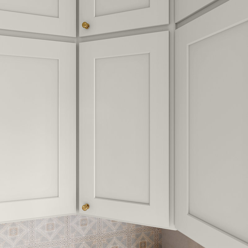 Armoire murale diagonale, 24" W x 42" H x 12" D, Crème Shaker