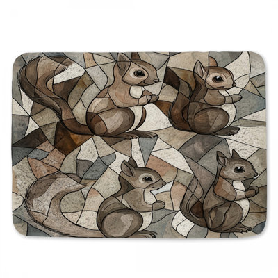 Tapis de bain écureuils, décor de salle de bain, style Mid-Century moderne