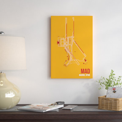 "Schéma de l'aérogare", "Madrid (Adolfo Suárez Madrid – Barajas)", impression sur toile