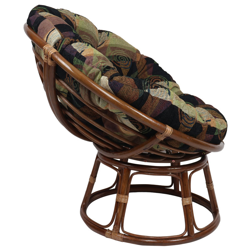 Outdoor Papasan Seat Cushion, 48" W x 48" D, Multi-Colored Abstract