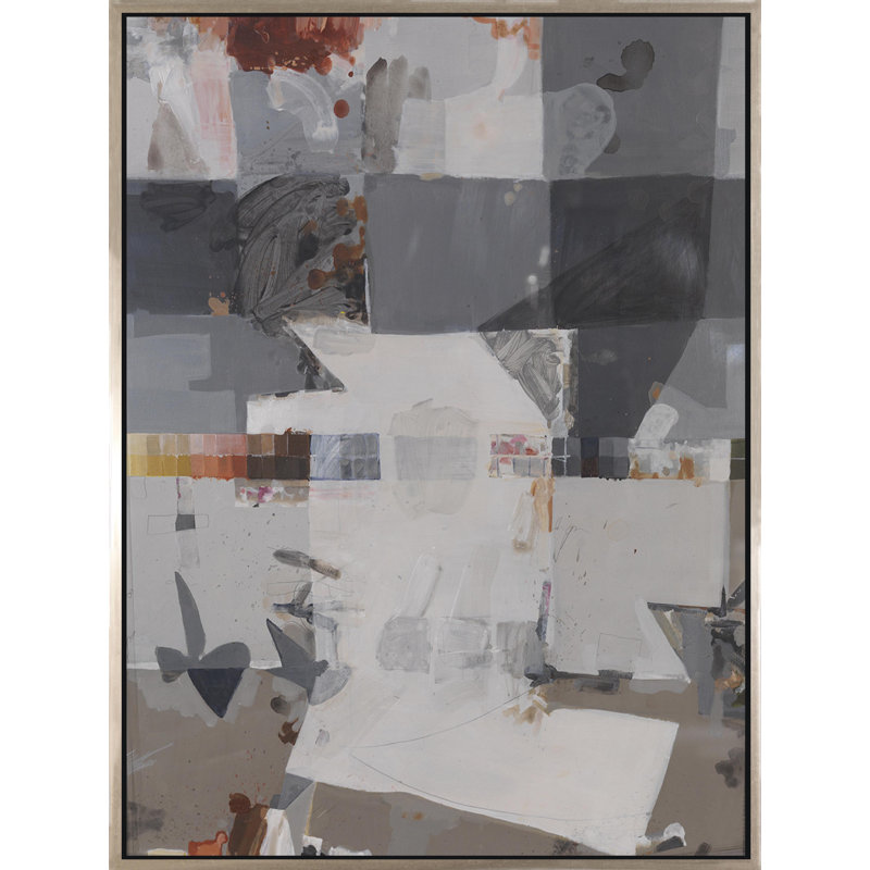 «In the Distance II», peinture sur toile à cadre flottant, H 48 po x l 36 po