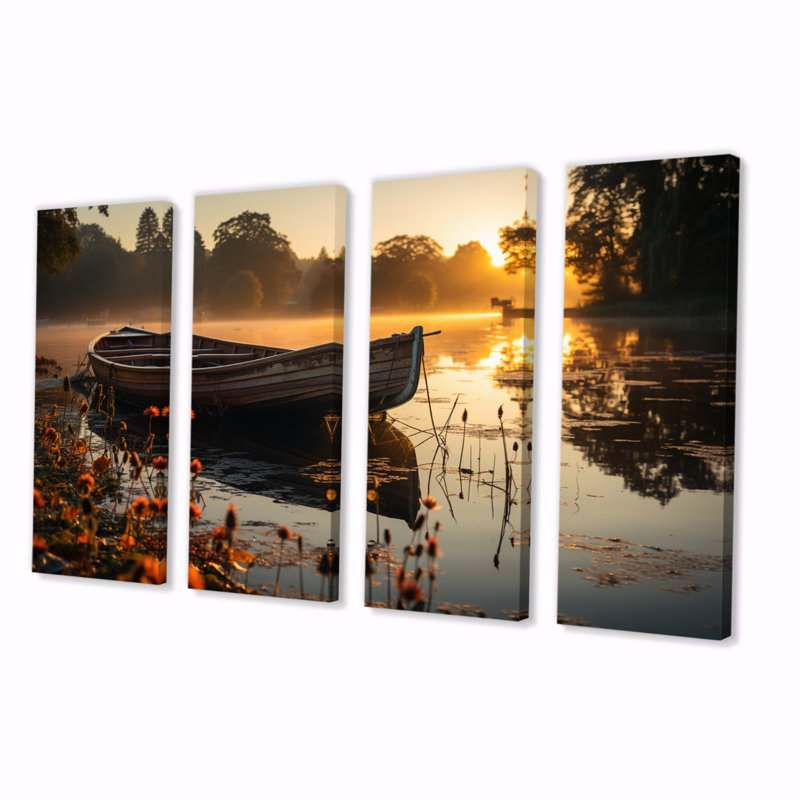 Canot sur le lac, 4 pièces