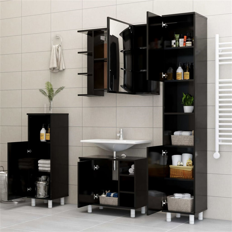 Avren Bathroom Cabinet, Black