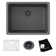Elkay Quartz Classic 24-5/8" x 18-1/2" x 9-1/2", Single Bowl Undermount Sink Kit, Matte Black