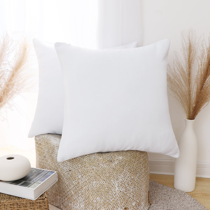 Cynne Square Throw Pillow Cover, White, 60cm H x 60cm W x 1cm D