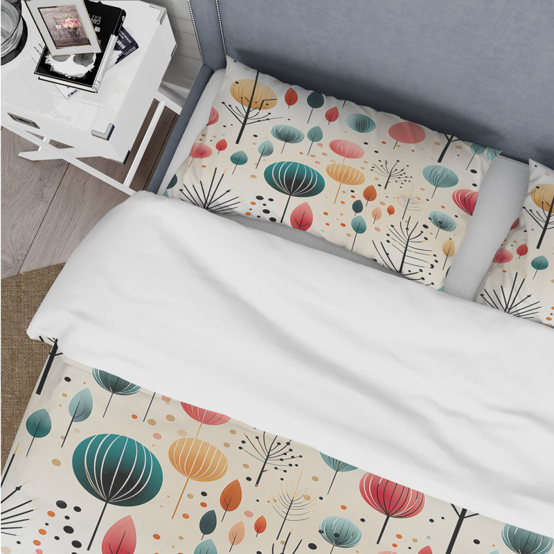 Literie aux couleurs pastel II, Housse de couette pour grand lit et 2 taies décor
