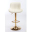 Tabouret de bar chromé à hauteur réglable en velours et repose-pieds chromé, ensemble de 2-711548171-711548168