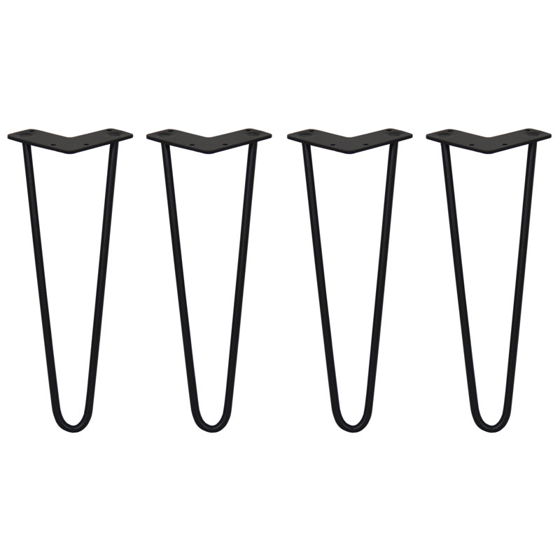 Downend Table Leg, 35.56cm H x 11cm W x 8cm D, Black