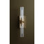 Applique murale moderne - métal, verre noir mat, cristal transparent 2 lumières câblées à intensité variable pour salle de bain ou couloir dans un style moderne, Mid-Century et contemporain-1098025019
