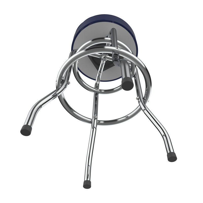 Commercial Grade Chrome Swivel Bar Stool with Vibrant Team Colors  , Denver Broncos