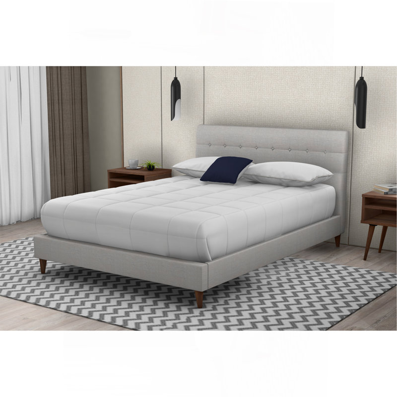 Lit tapissier avec 2 tables de chevet, Grand lit