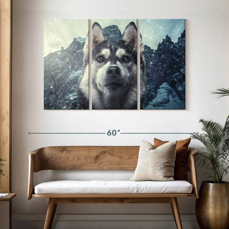 Brampt Winter Siberian Husky, 32" H x 50" W