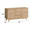 Desserte Chic Oak - Améliorez votre salle à manger. Glissières latérales en métal pour un fonctionnement fluide. Tiroir doublé de feutre. Fabriqué à partir d'éléments. Espace de rangement généreux. Chêne synthétique
