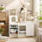 50.6" Cat Tree with Litter Box Enclosure and Storage