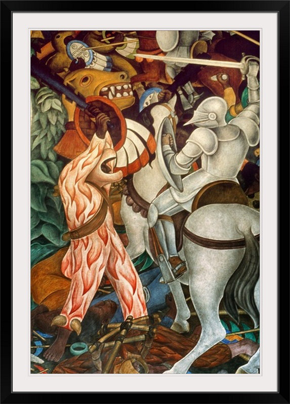 «Rivera: Cuernavaca» par Diego Rivera, reproduction d'art, Cadre noir, H 38 po x l 28 po x P 1 po
