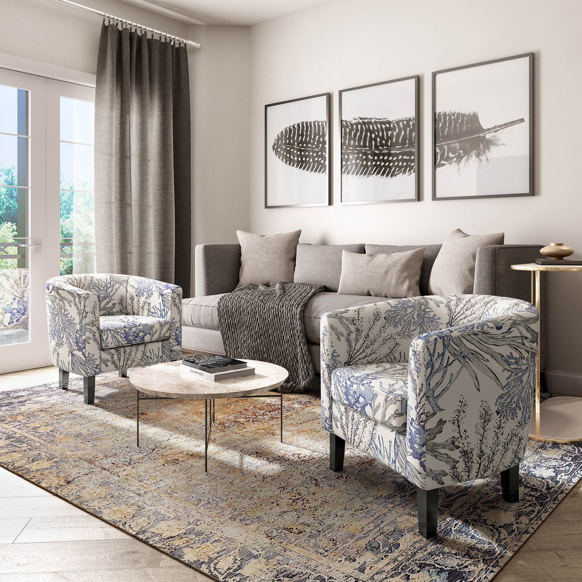Andover Mills Fauteuil demi-tonneau de 26,77 po Munson et Commentaires ...