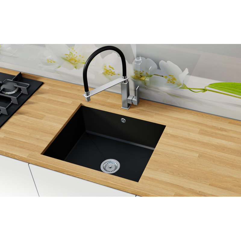 Naylor Single Bowl Undermount Kitchen Sink, Black Matte