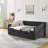 Daybed With Drawers Upholstered Tufted Sofa Bed, With Button On Back And Copper Nail On Waved Shape Arms-236978897-236978899