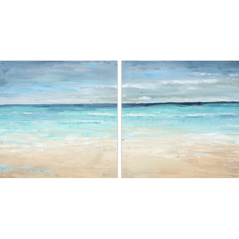 « blue coast » parvez taj,-2 pièces sur toile tendue à plusieurs pièces sur toile, H 48 po x l 48 po x P 1,5 po