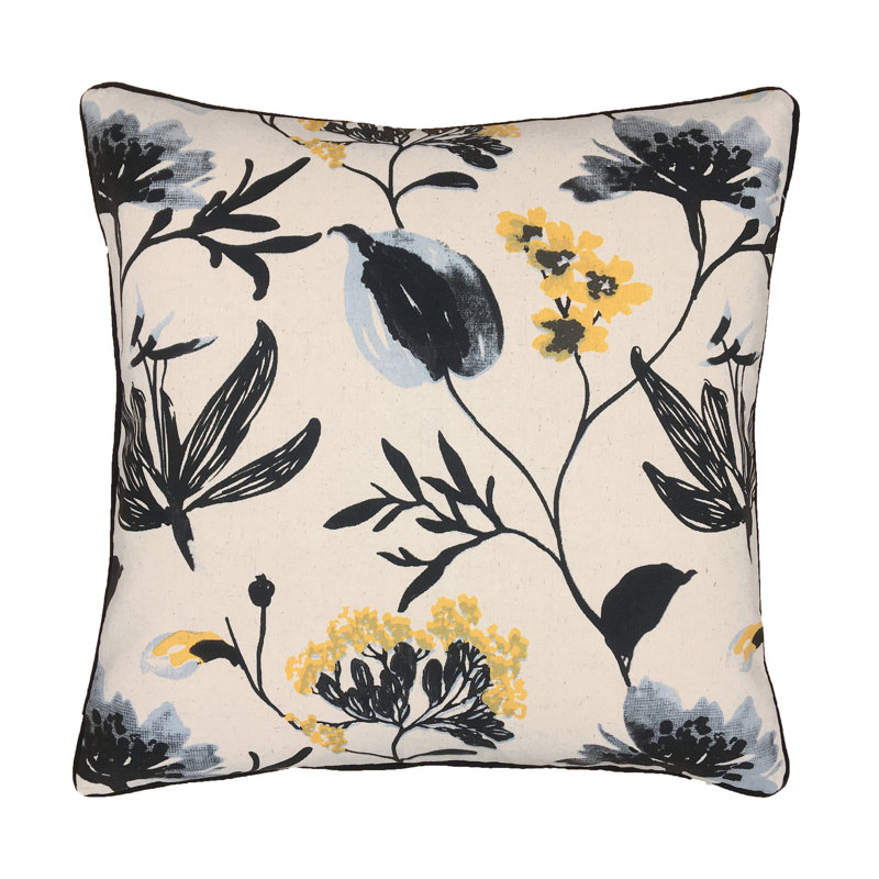 Coussin décoratif A Touch of Floral, 20 po x 20 po, Bleu