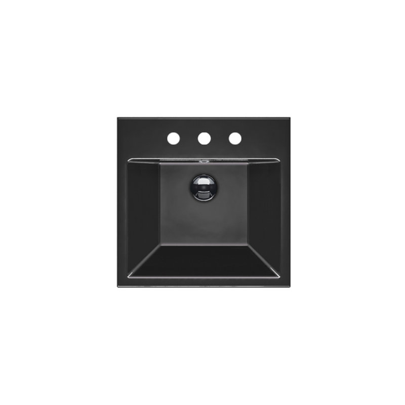 Zero 50 19.69'' L Bathroom Sink, Black, 8" Centers