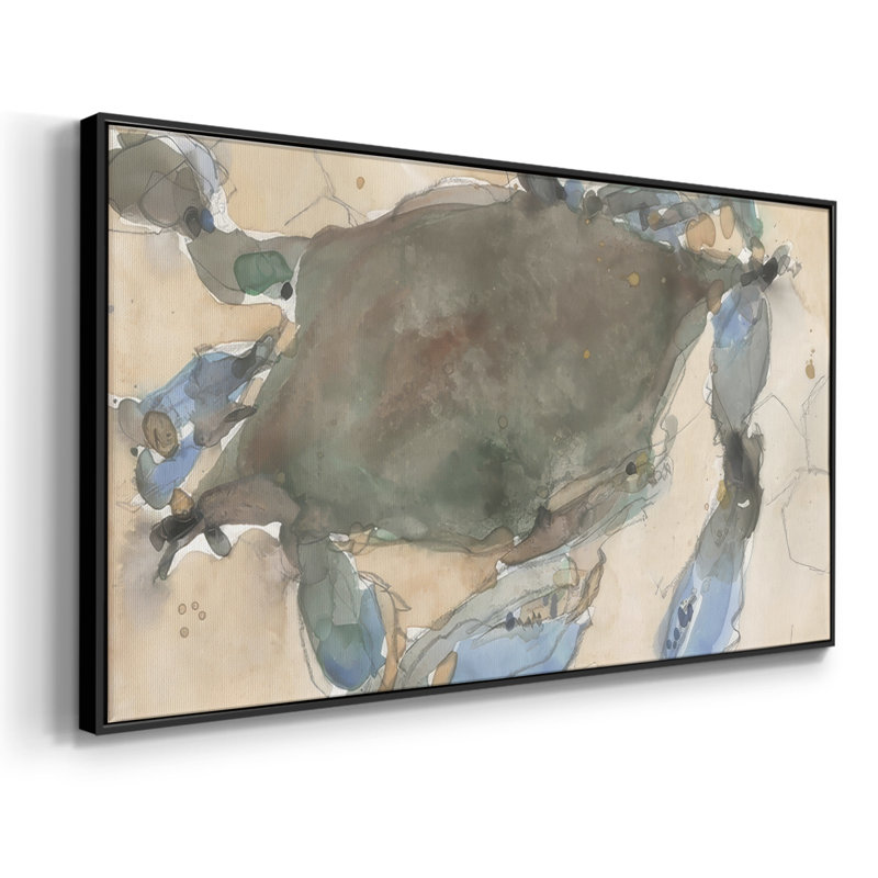 Le crabe du Maryland I - Toile tendue avec châssis encadré - Prêt à être accroché, H 17 po x l 33 po, Noir