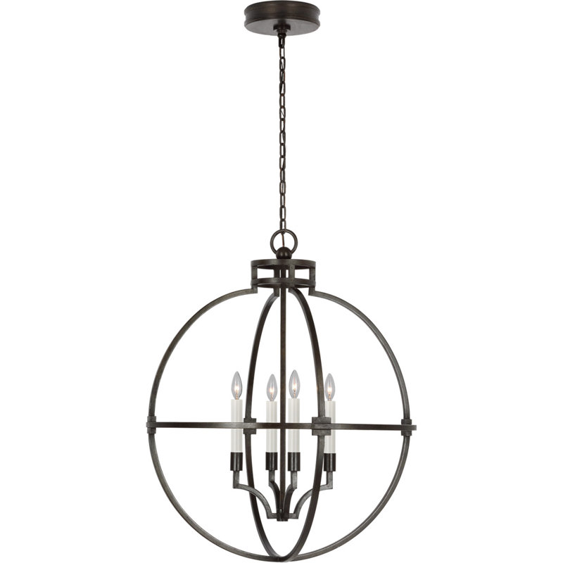 Chapman & Myers Lexie Globe Lantern, Aged Iron, 37" H x 30" W x 30" D