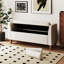 Banc de rangement rembourré en polyester pour entrée et chambre à coucher-404973693