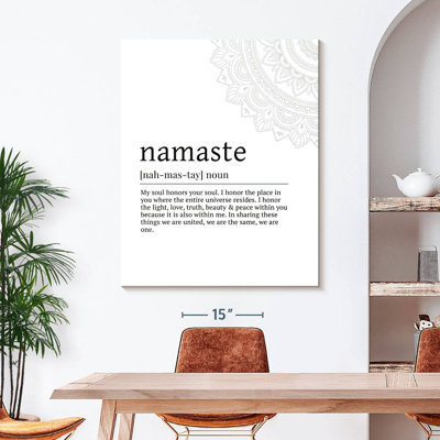 «Namaste», description sur toile